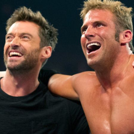 Hugh Jackman during his appearance in WWE